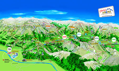 summer panorama Ziller Valley Arena, Austria, Salzburg